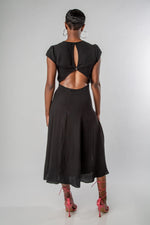 CAP SLEEVE SCOOP NECK DRESS-MISCHUN