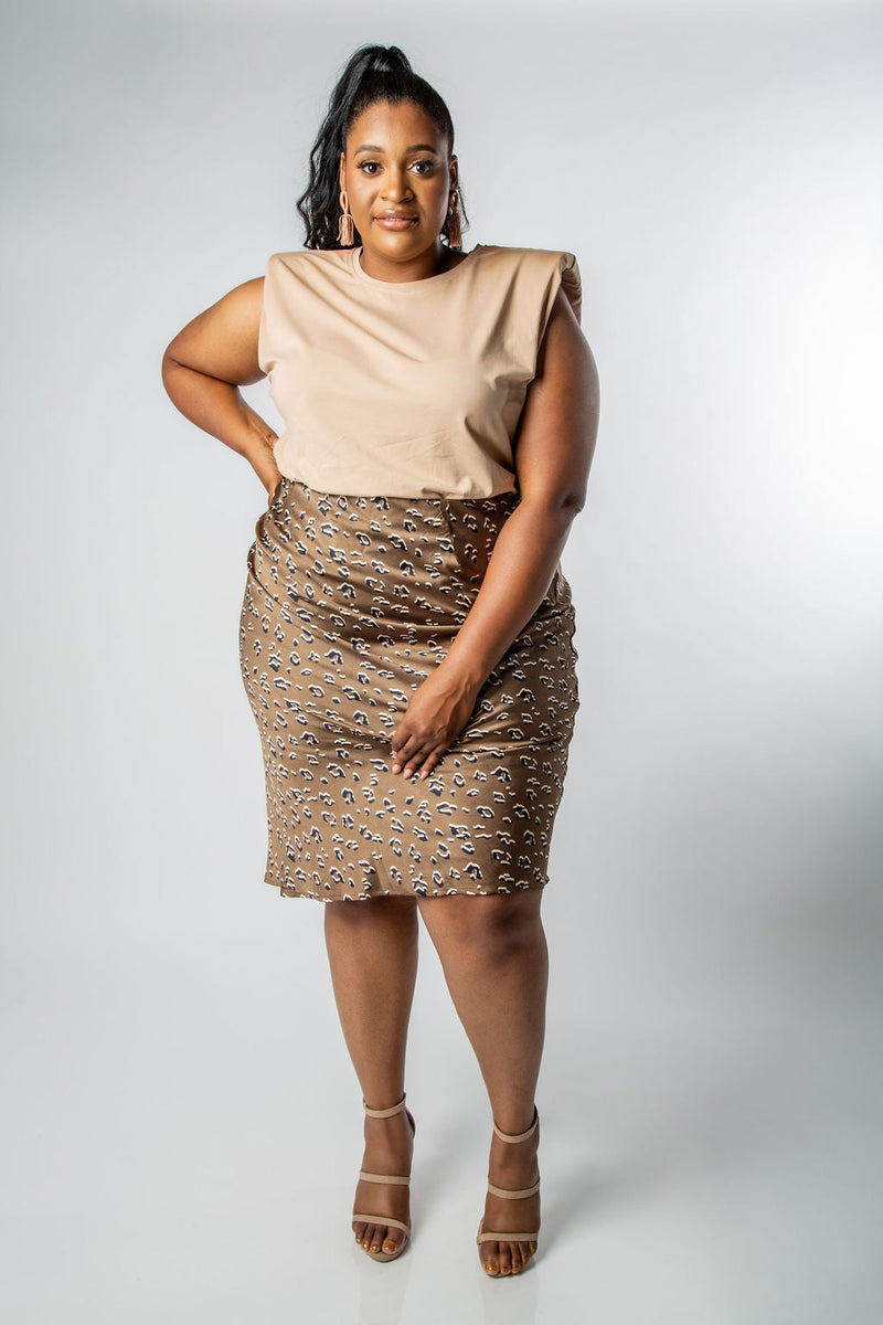 Printed Skirts Plus Size Pencil Skirt Below Knee Slip Skirt Mid