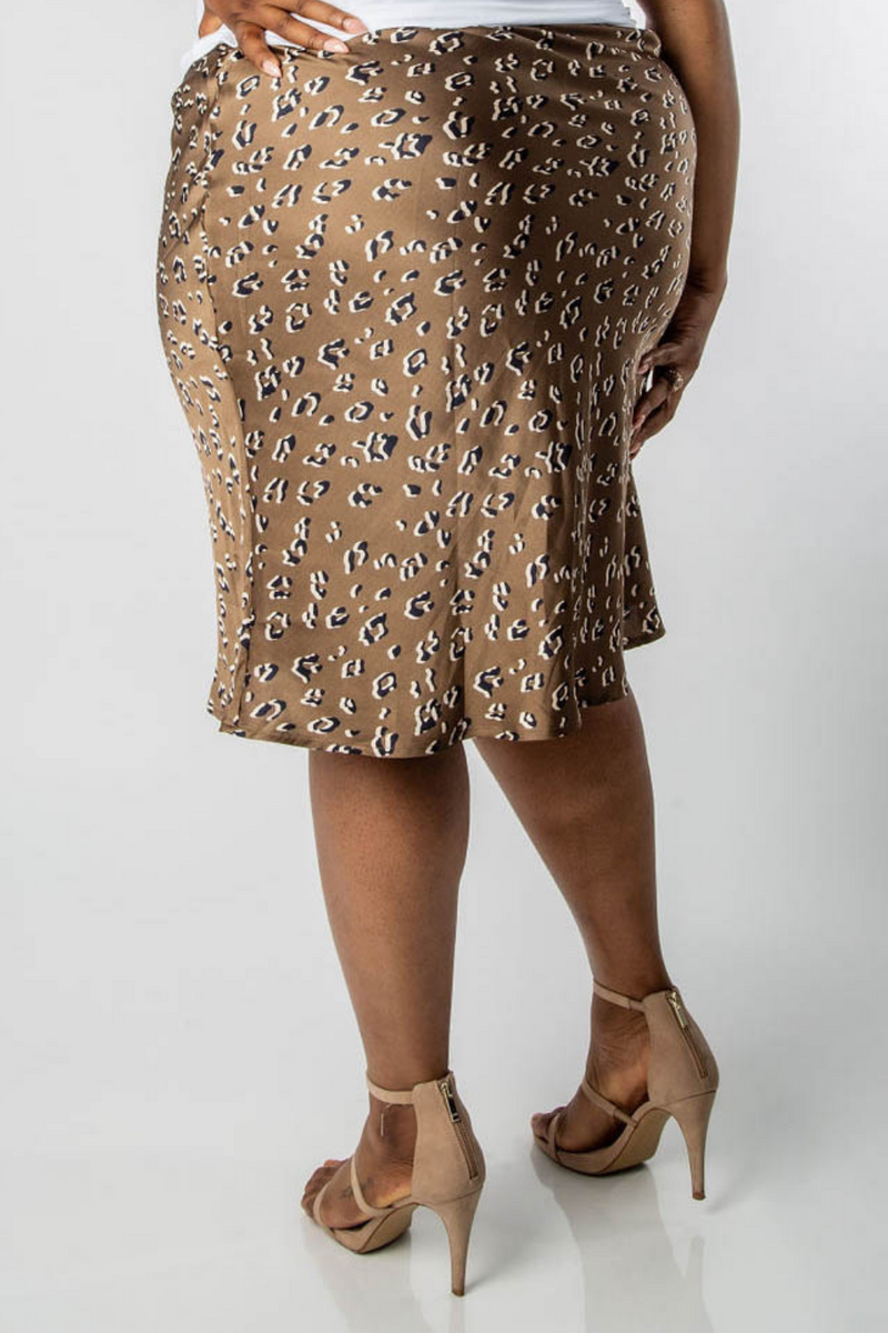 leopard midi skirt